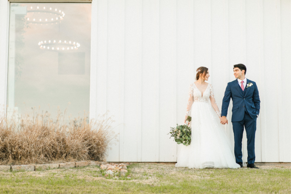 Bride and groom at The Farmhouse